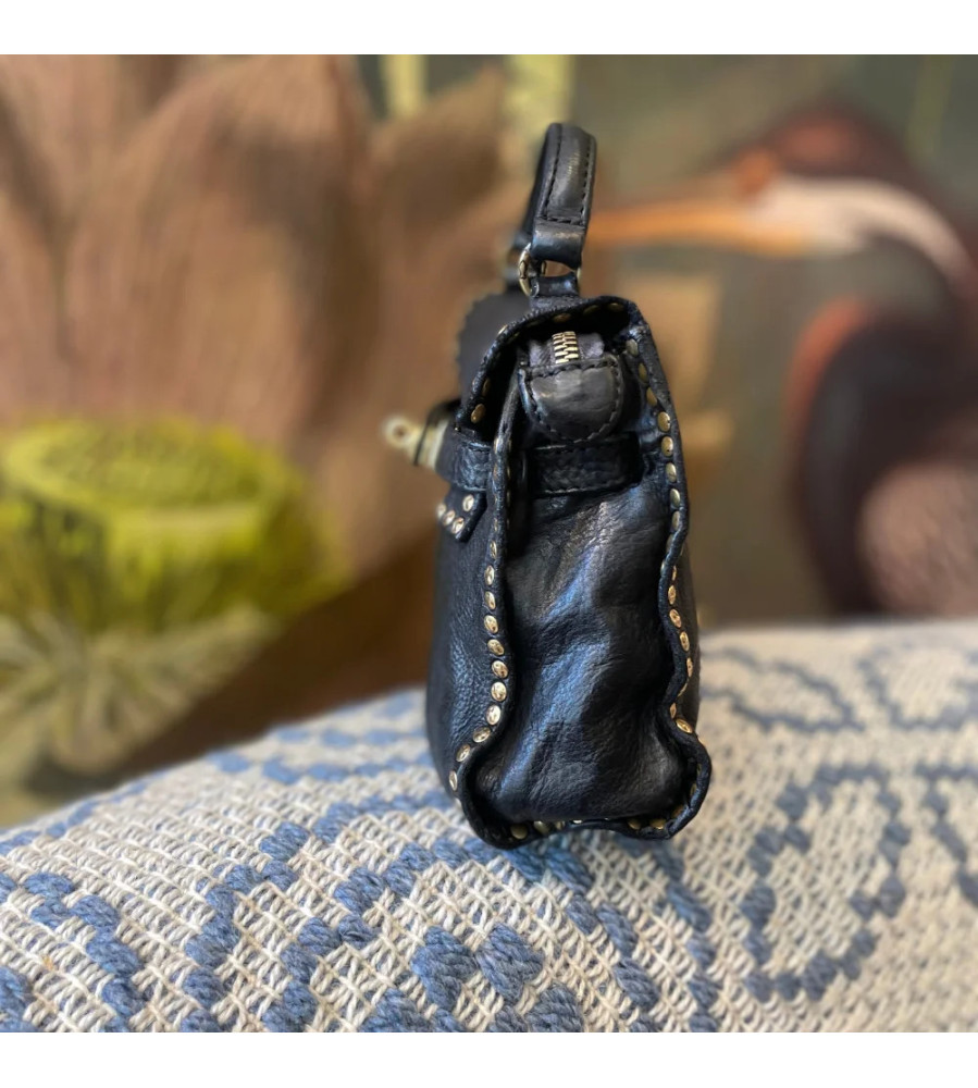 Sara - Borsa monospalla mini in pelle di  con rivetti