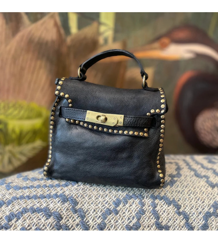Sara - Borsa monospalla mini in pelle di  con rivetti