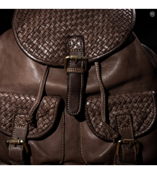 Cosimo - Zaino  in pelle intrecciata