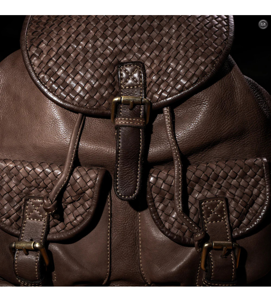 Cosimo - Zaino  in pelle intrecciata