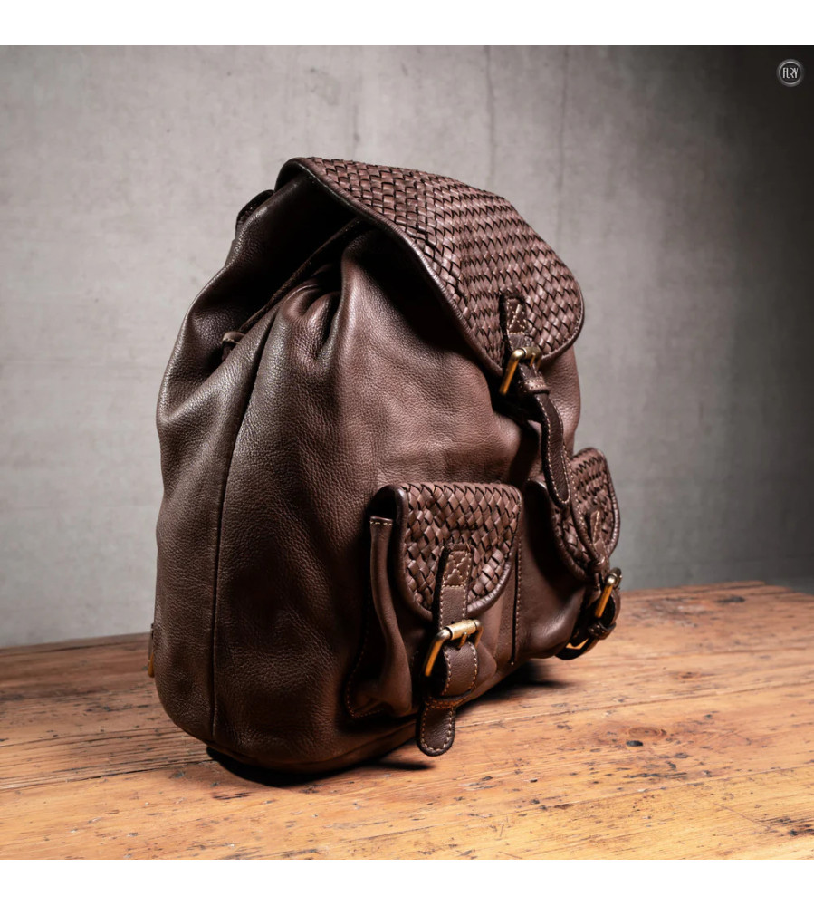 Cosimo - Zaino  in pelle intrecciata