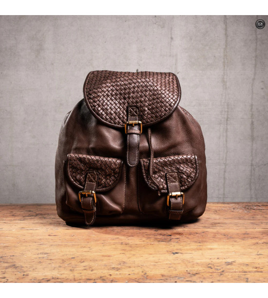 Cosimo - Zaino  in pelle intrecciata