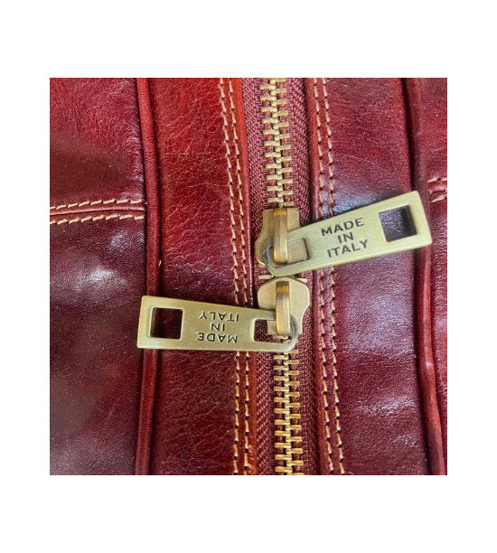Antony - Borsone in pelle marrone classico | Bagaglio a mano artigianale Made in Italy