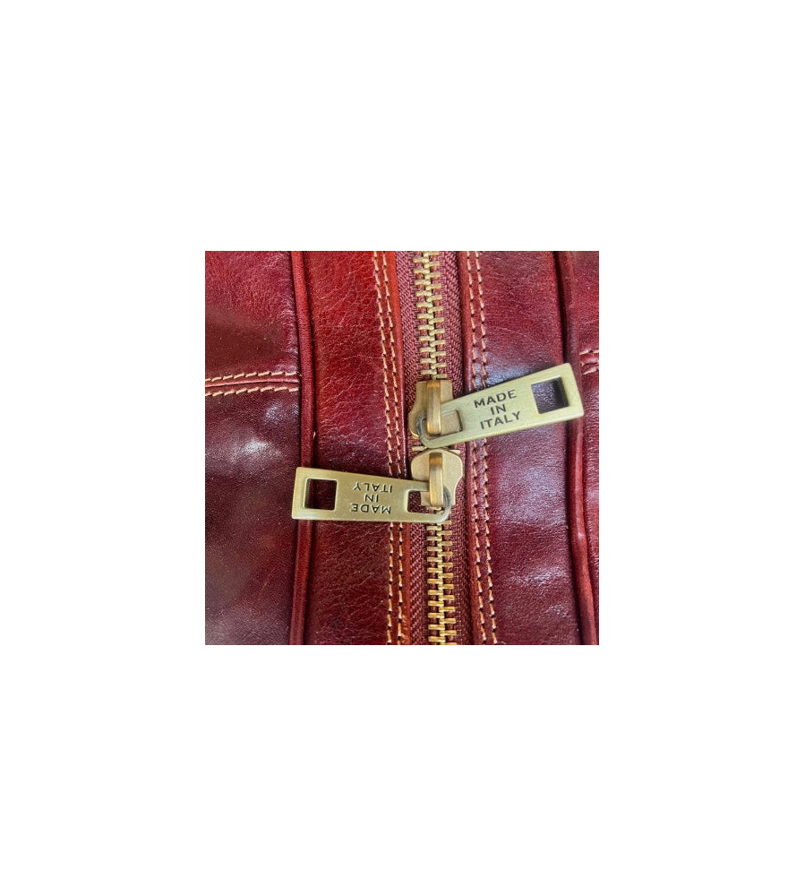 Antony - Borsone in pelle marrone classico | Bagaglio a mano artigianale Made in Italy