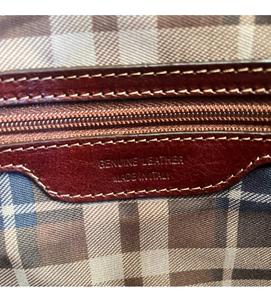 Antony - Borsone in pelle marrone classico | Bagaglio a mano artigianale Made in Italy