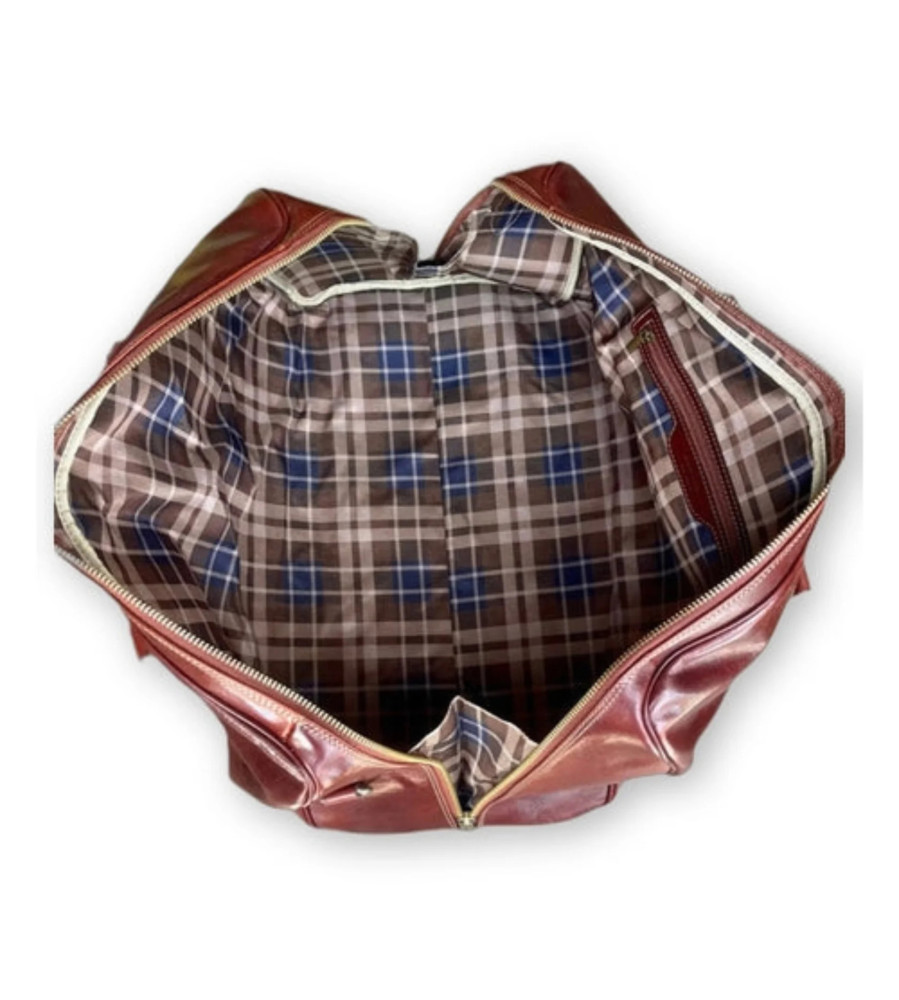 Antony - Borsone in pelle marrone classico | Bagaglio a mano artigianale Made in Italy