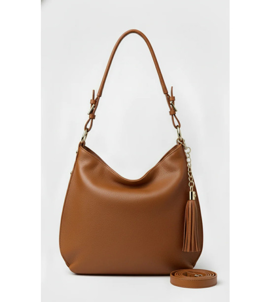 Silvia - Borsa a spalla con tracolla in vera pelle