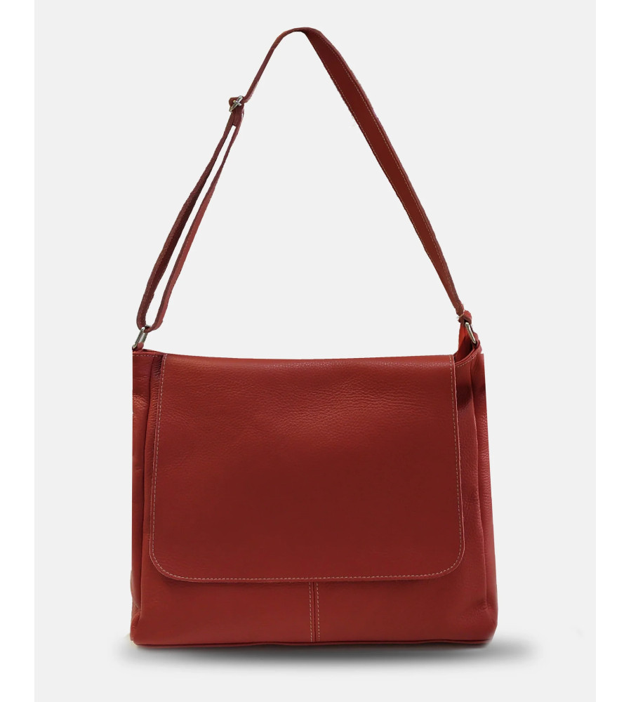 Mica - Borsa Messenger in Vera Pelle con Tracolla Regolabile