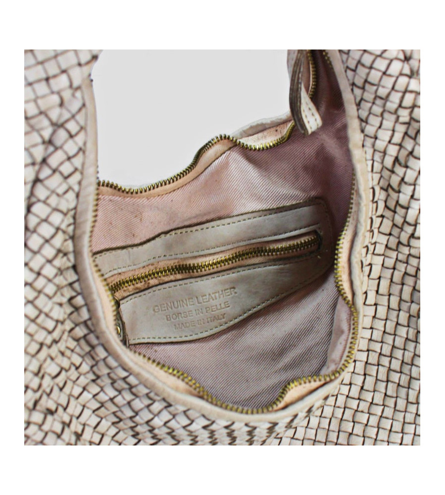 Anna - Borsa in pelle intrecciata effetto vintage