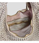 Anna - Borsa in pelle intrecciata effetto vintage