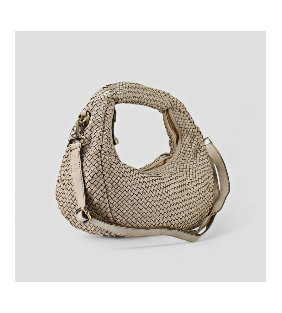 Anna - Borsa in pelle intrecciata effetto vintage