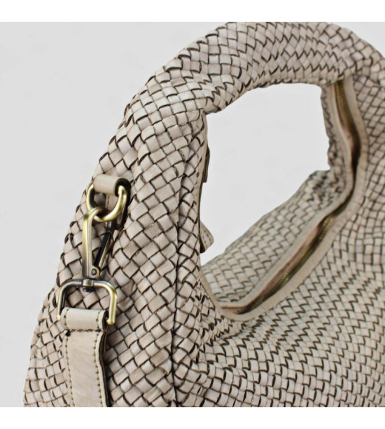 Anna - Borsa in pelle intrecciata effetto vintage