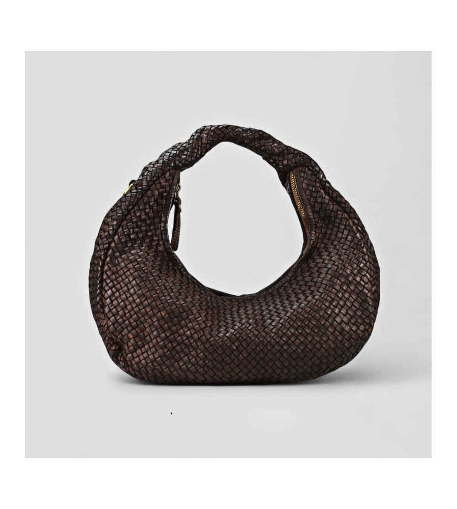 Anna - Borsa in pelle intrecciata effetto vintage