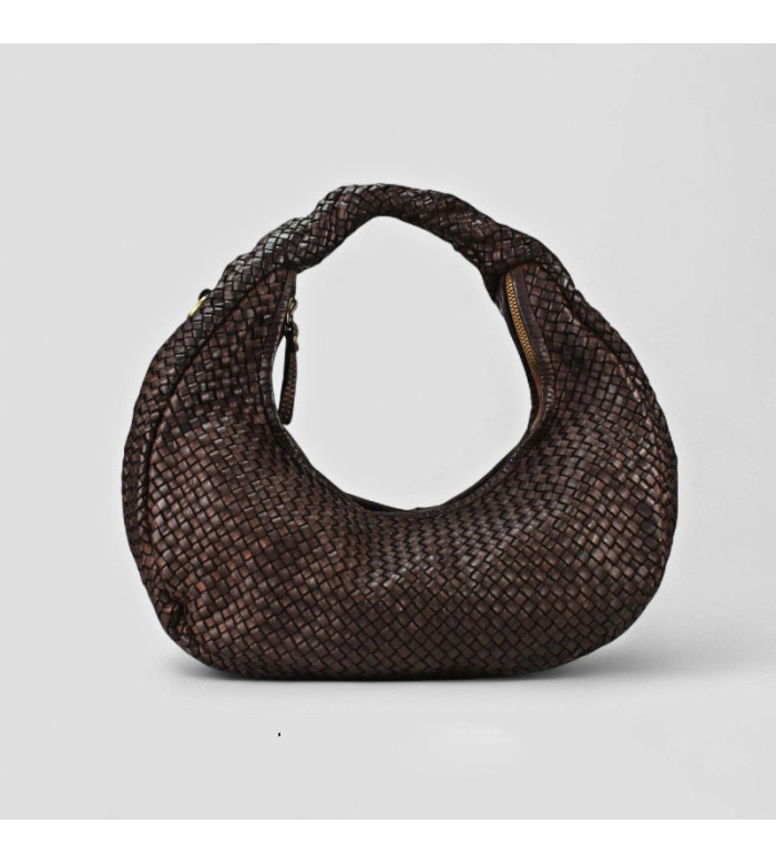 Anna - Borsa in pelle intrecciata effetto vintage