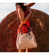 Giudy - Borsa Shopping in Pelle Stampa Intrecciata